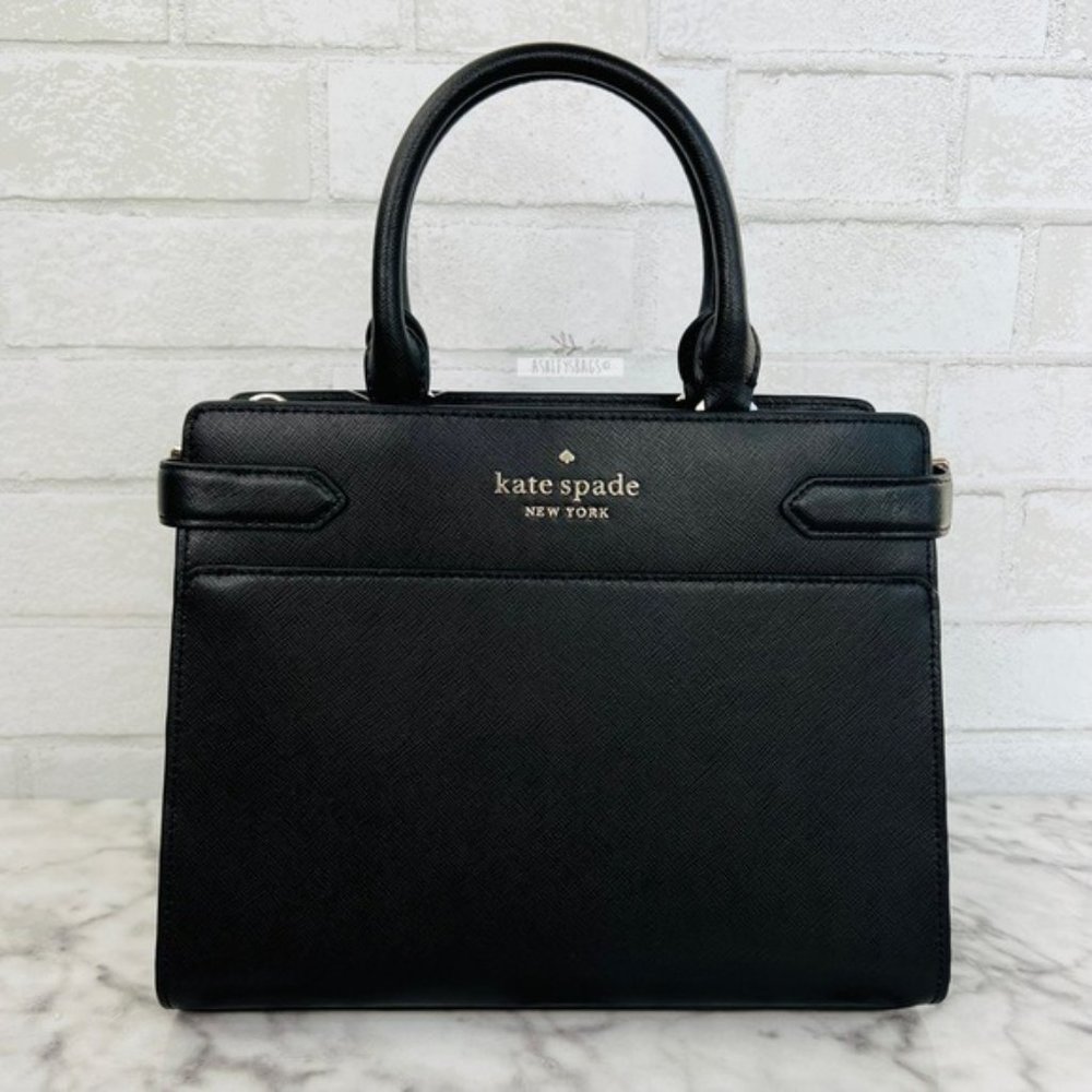 Kate Spade Black Medium Satchel Crossbody & Large Slim Bifold Wallet Set - Picture 3 of 14